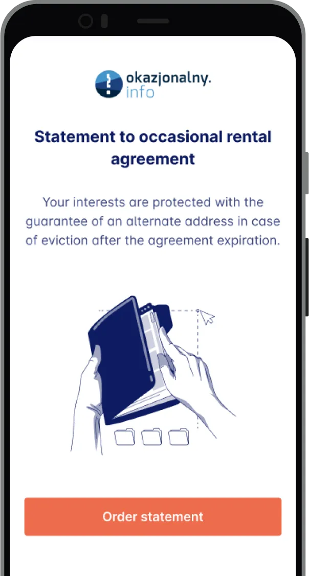 Statement for occasional lease agreement